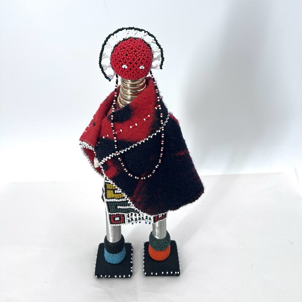 Vintage Ethnic South African - Zulu Ndebele Beaded Ceremonial Doll 16”